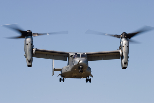 image of a military plane, a V-22 Osprey