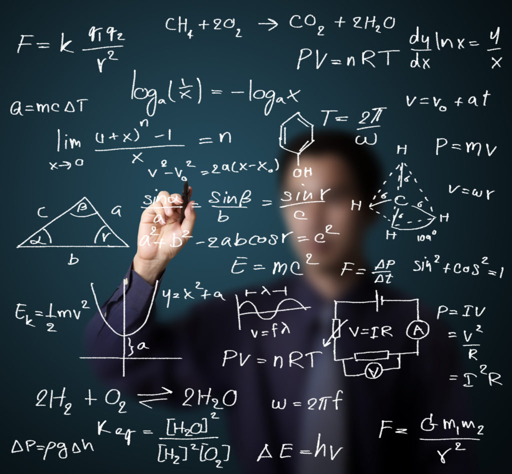 image of someone writing a wide variety of math and otheran image of someone writing formulas on a board, formulas that benefit from a student having an interest in studying and learning